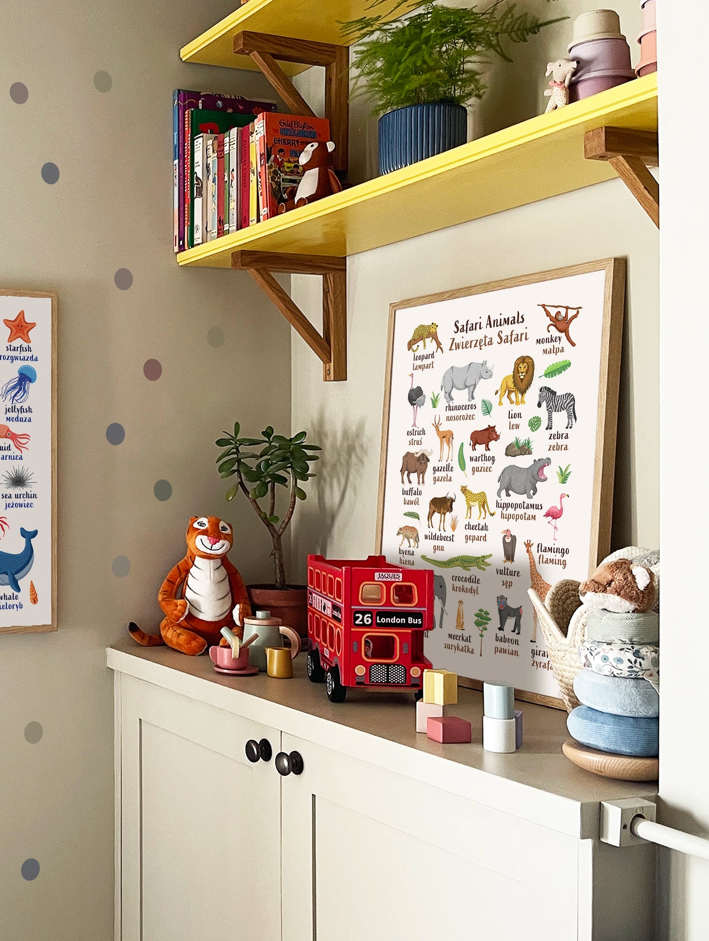 Learn English & Polish with Safari Animals Poster