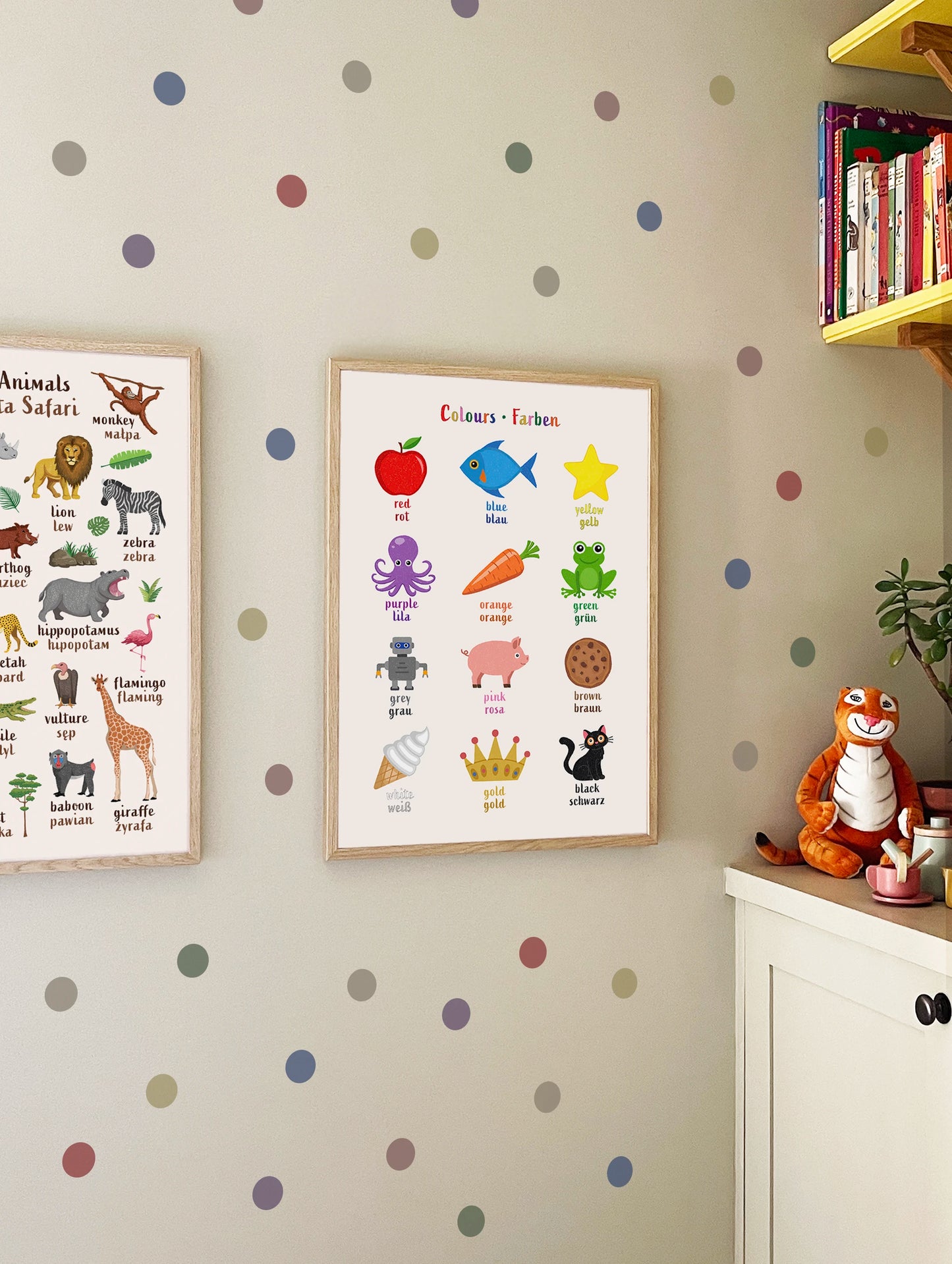 Learn English & German with Colours Bilingual Poster